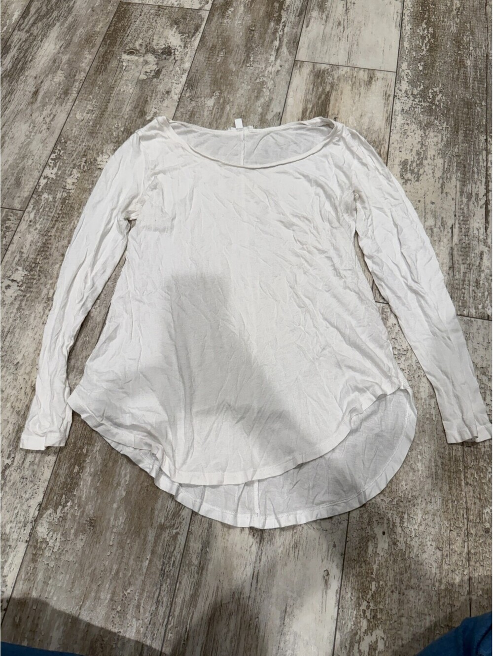Abound Women's White Scoop Neck Long Sleeve Top M
